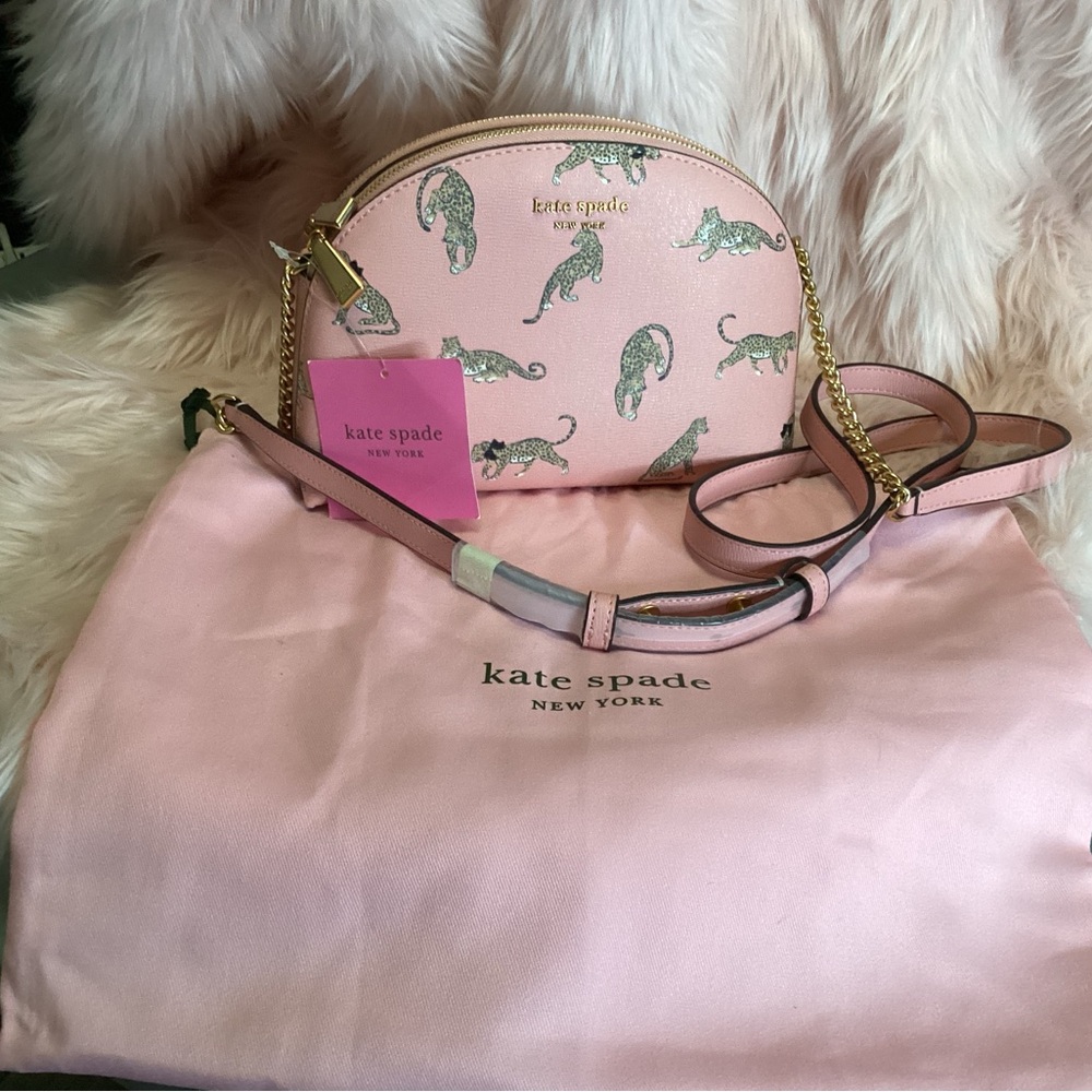 Kate Spade NWT pink leopard crossbody bag with gold hardware. - Picture 9 of 9